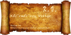 Körmöczy Viktor névjegykártya