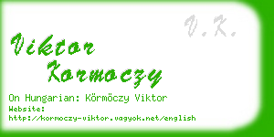 viktor kormoczy business card