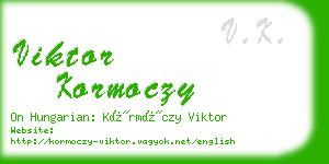 viktor kormoczy business card